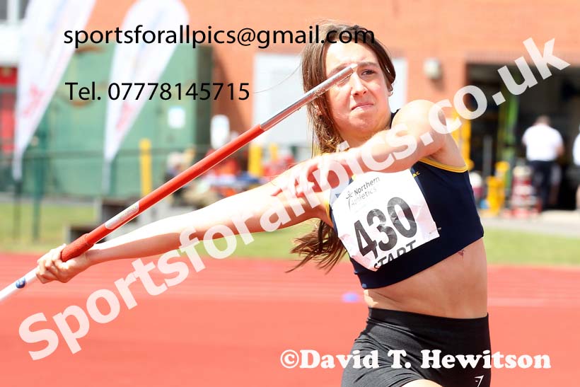 Womens under-20s javelin, 2021 Northern Senior and Under-20s Champs., Leigh. Photo: David T. Hewitson/Sports for All Pics